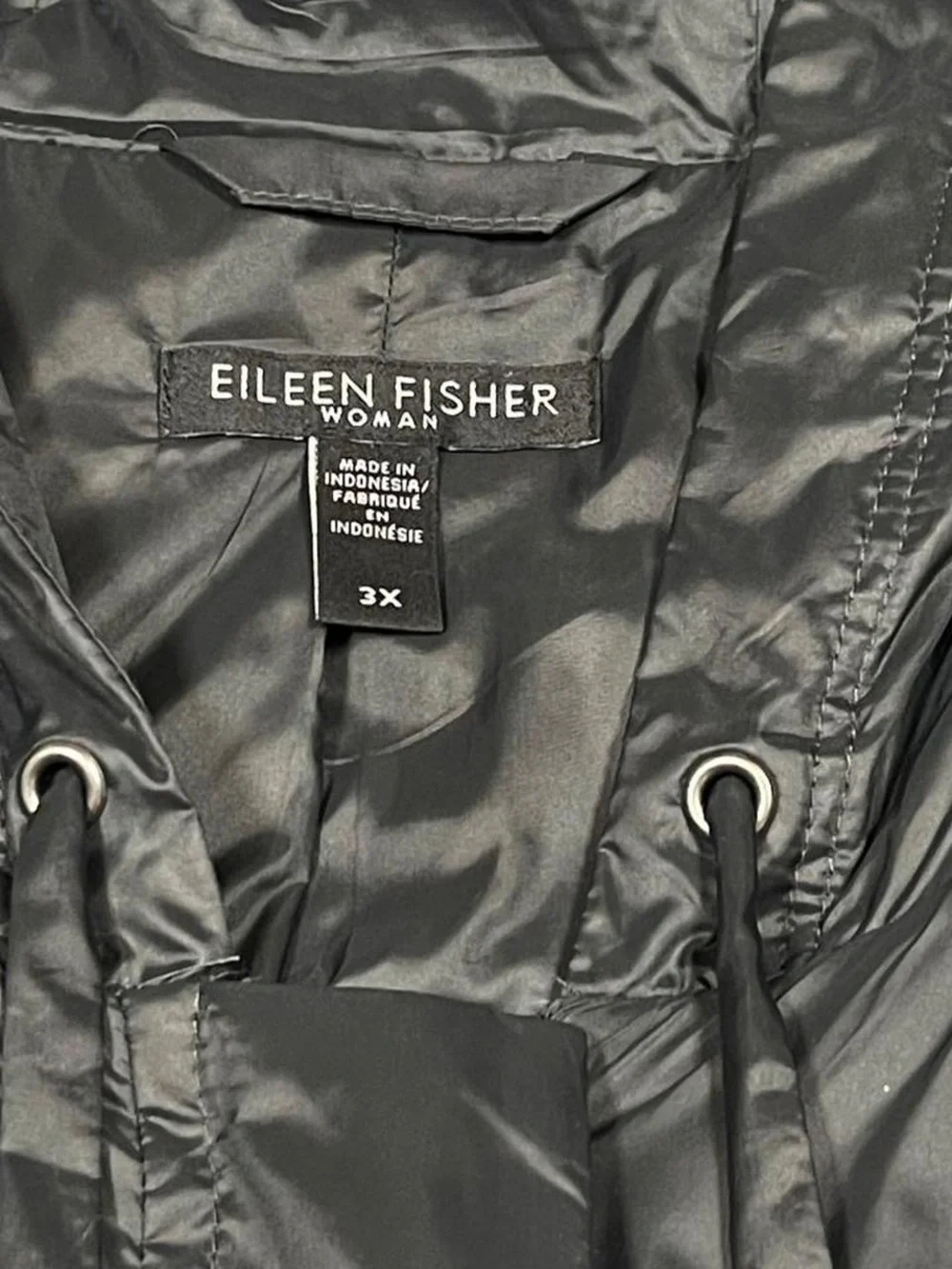 NWOT Eileen Fisher Eggshell Recycled Nylon Softshell Long Jacket Women’s Size 3X